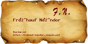 Frühauf Nándor névjegykártya
